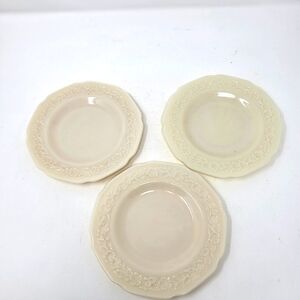 Vintage Indiana Glass Company Custard Ivory Bread and Butter Plate Uranium Glass
